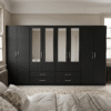8-Door Octet Wardrobe with 4 Drawers & 4 Half-Mirrors