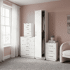 Modern 1-Door Wardrobe in White