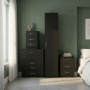 Modern 1-Door Wardrobe in BLACK