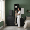 Modern 1-Door Wardrobe in BLACK