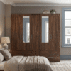 5-Door Wardrobe with Dual Half-Mirrors
