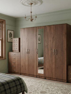5-Door Wardrobe with Feature Full-Length Mirror