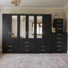 6-Door Wardrobe with 4 Half-Mirrors
