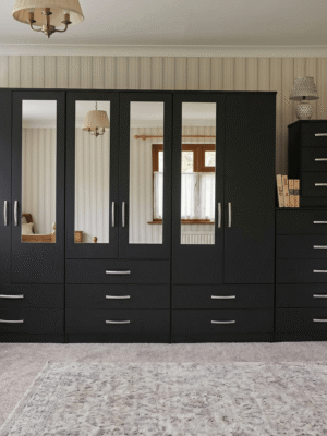 6-Door Wardrobe with 4 Half-Mirrors