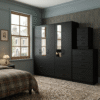5-Door Wardrobe with 2 Half-Mirrors