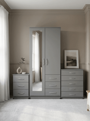 2-Door Wardrobe with 1 Full Mirror