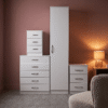 Modern 1-Door Wardrobe in White