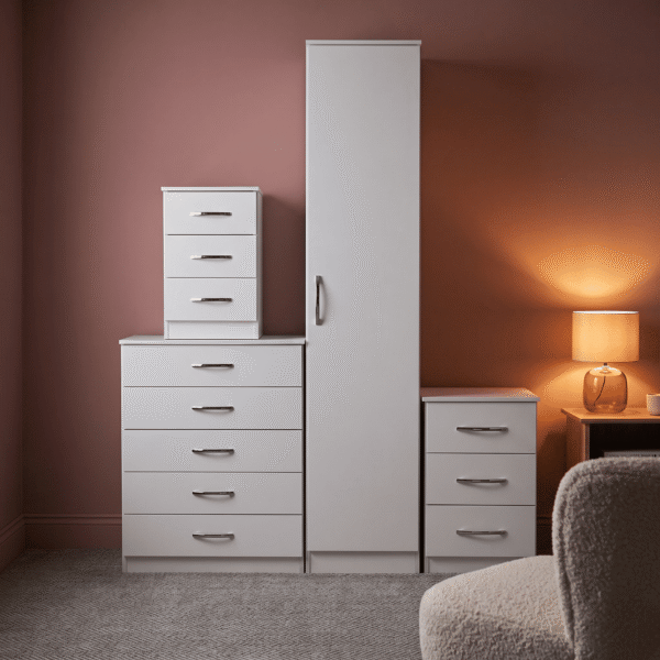 Modern 1-Door Wardrobe in White