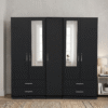 5-Door Wardrobe with Dual Half-Mirrors