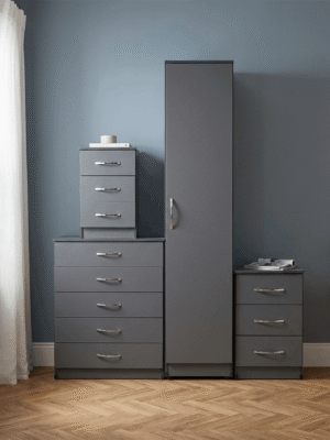 Modern 1-Door Wardrobe in Grey