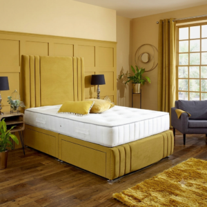 Naples Upholstered Divan Bed Set with Tall Headboard